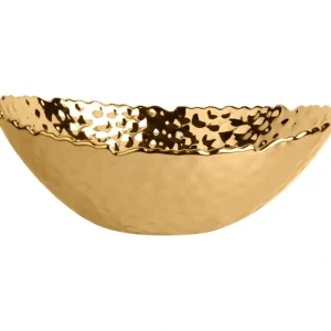 16093 11"L GOLD HAMMERED OVAL SERVE BOWL - cozylivehome.com | we sell a wide range of comfortable household items* Giftware