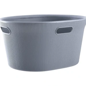 35 L Ribbed Laundry Basket, Grey - cozylivehome.com | we sell a wide range of comfortable household items* Housewares