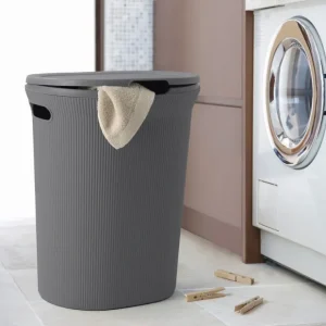 299 40 L Ribbed Laundry Hamper, Grey - cozylivehome.com | we sell a wide range of comfortable household items* Housewares