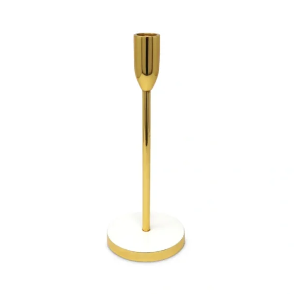 MCH4030 Gold Taper Candle Holder on White Marble Base - 10"H Set Of 2 - cozylivehome.com | we sell a wide range of comfortable household items* Shop All