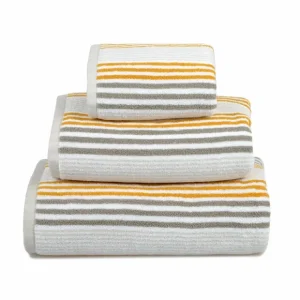 Merlin Mustard & Grey Stripe Towels - cozylivehome.com | we sell a wide range of comfortable household items* Shop All