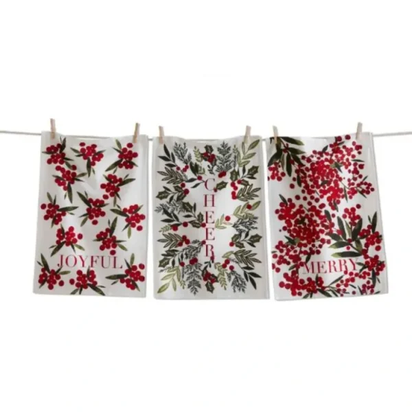 Merry Cheer Joyful Sprig Dishtowel - cozylivehome.com | we sell a wide range of comfortable household items* Shop All