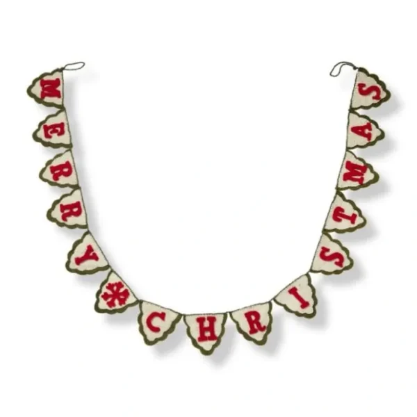Merry Christmas Wool Applique Felt Garland - cozylivehome.com | we sell a wide range of comfortable household items* Shop All