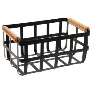 Metal Basket w Bamboo Handles - Black Large - cozylivehome.com | we sell a wide range of comfortable household items* Shop All