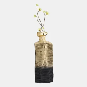 17500-02 Metal,16",Rigged Vase,Gold/Black - cozylivehome.com | we sell a wide range of comfortable household items* Giftware