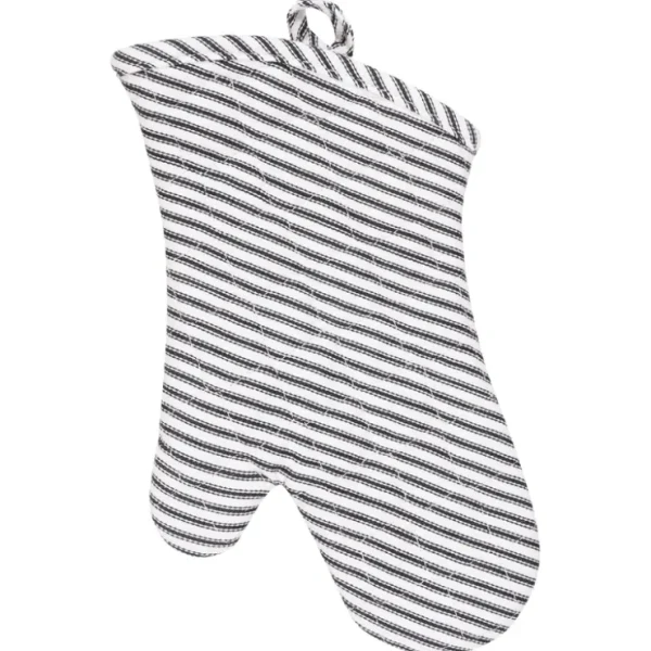 METRO STRIPE TERRY LINED OVEN MITT BLACK - cozylivehome.com | we sell a wide range of comfortable household items* Shop All