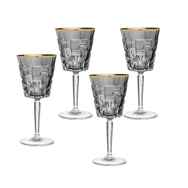 Shop All^28039 MILANA - GOBLET SMOKE S/4 GLDR - cozylivehome.com | we sell a wide range of comfortable household items