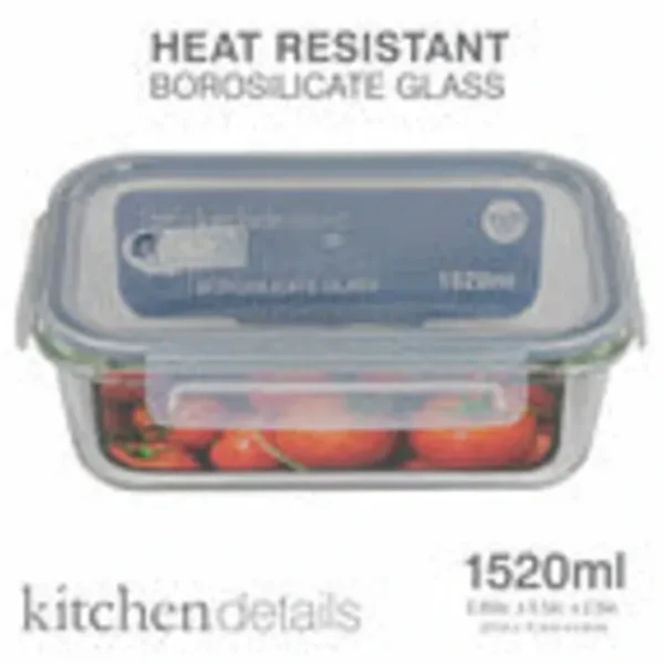 Shop All^1520ml Vented Rectangle pp lid High Borosilicate glass food container (FDA) - 1520 ML - cozylivehome.com | we sell a wide range of comfortable household items