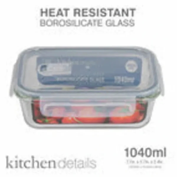 Shop All^1040ml Vented Rectangle pp lid High Borosilicate glass food container (FDA) - 1040 ML - cozylivehome.com | we sell a wide range of comfortable household items