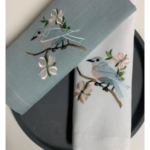 NAP-FLBRD W FLOWER BIRD NAPKIN 20X20: WHITE - cozylivehome.com | we sell a wide range of comfortable household items* Shop All