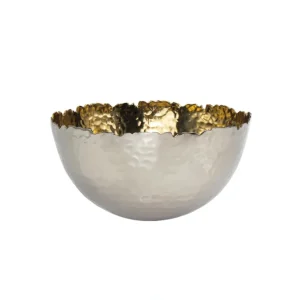 33571 6.5" NICKEL/GOLD FRUIT BOWL - cozylivehome.com | we sell a wide range of comfortable household items* Giftware