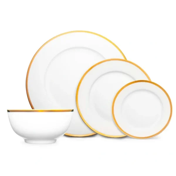 Shop All^73022 Nola Bone China Gold Rim 16 Piece Dinnerware Set, Service for 4 - cozylivehome.com | we sell a wide range of comfortable household items