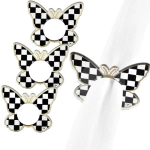 NR-BU-OC Napkin Ring - Butterfly - Onyx Set Of 4 - cozylivehome.com | we sell a wide range of comfortable household items* Shop All