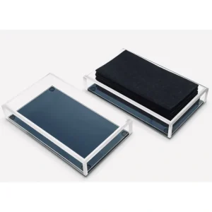 NTB LUXE Guest Towel Holder with Smoke Blue Design W 8.5” L 4.75” H 1.5” - cozylivehome.com | we sell a wide range of comfortable household items* Shop All
