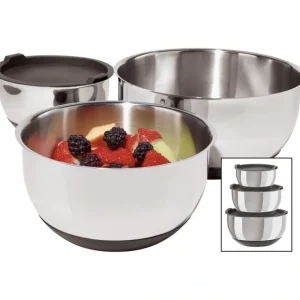 Oggi Stainless Steel 3-Piece Bowl Set with Lids, (7287.0) - cozylivehome.com | we sell a wide range of comfortable household items* Housewares