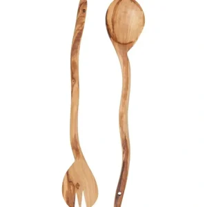Olive Wood Wavy Salad Servers Set-2 - cozylivehome.com | we sell a wide range of comfortable household items* Shop All