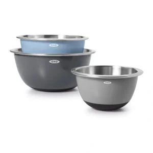 OXO GG 3 PIECE INSULATED STAINLESS STEEL MIXING BOWL SET - GRAY - cozylivehome.com | we sell a wide range of comfortable household items* Housewares