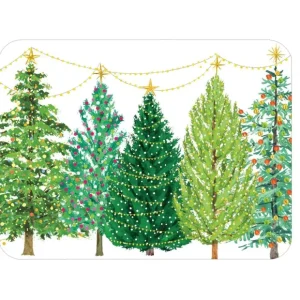 PAPER PLACEMATS RECT 12" XMAS TREES W/ LIGHTS - cozylivehome.com | we sell a wide range of comfortable household items* Shop All