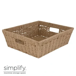 Paper Rope Dutch Weave - Large Shelf Storage Basket W.handle - 15x13x5 - cozylivehome.com | we sell a wide range of comfortable household items* Shop All