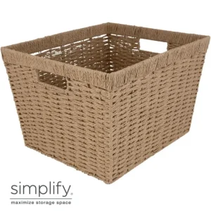 Paper Rope Dutch Weave - Med Storage Basket W.handle 12x10x8 - cozylivehome.com | we sell a wide range of comfortable household items* Shop All