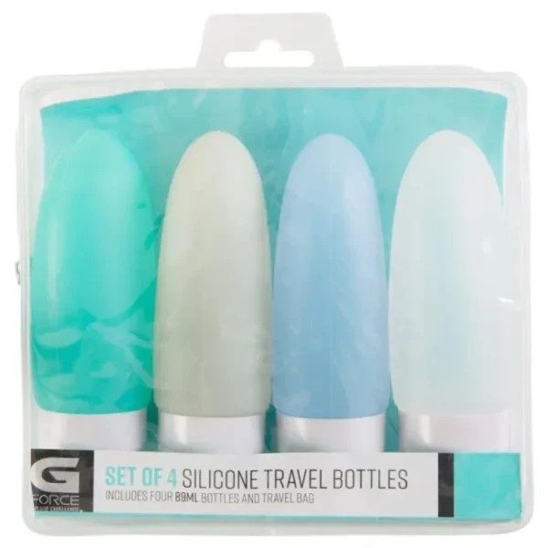 Shop All^4PC 89ml Silicone Travel Bottles W. EVA Bag, Zipper & Hanger - cozylivehome.com | we sell a wide range of comfortable household items