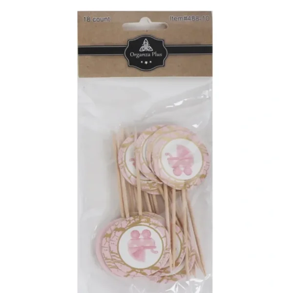Shop All^18 Pink Round "Its A Girl" Toothpicks For Cake Decarotion - cozylivehome.com | we sell a wide range of comfortable household items