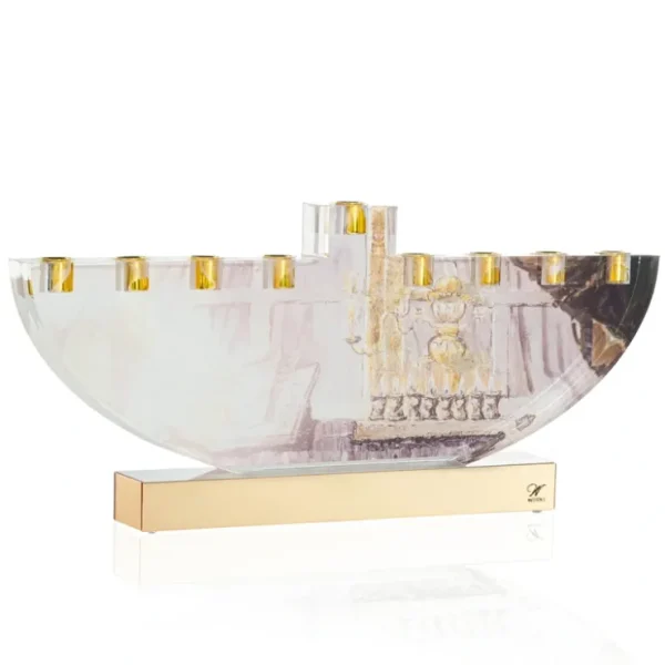 PJ-CH-ME-4 Painted Judy Chanukah Menorah - Metal Fire-Safe Inserts (oil & candles) - cozylivehome.com | we sell a wide range of comfortable household items* Shop All