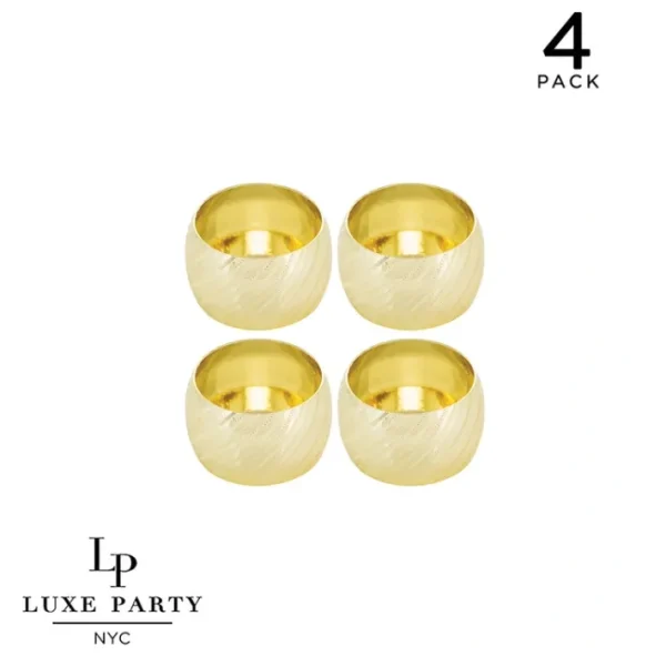 Shop All^4Pk Gold Debossed Stripe Metal Napkin Ring - cozylivehome.com | we sell a wide range of comfortable household items