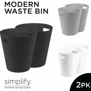 2pk Modern Waste Bin 12L (12.7 qt) Grey , white , Black assorted - cozylivehome.com | we sell a wide range of comfortable household items* Housewares