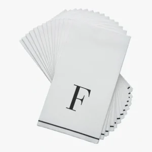 Shop All^14 PK White and Black Guest Paper Napkins - Letter F - cozylivehome.com | we sell a wide range of comfortable household items
