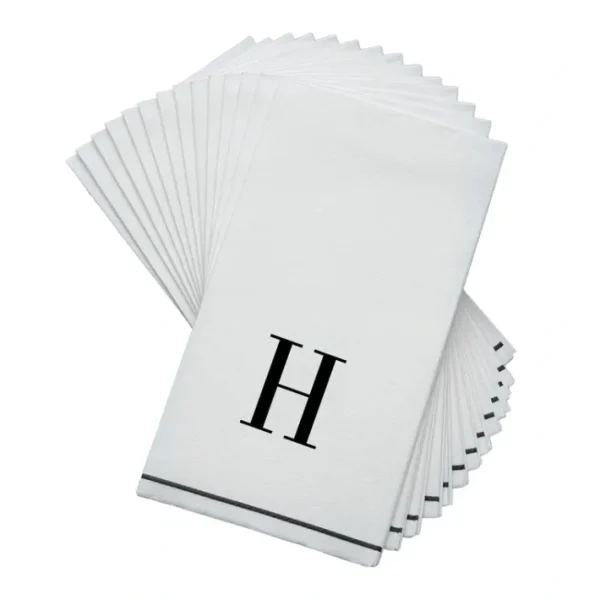 Shop All^14 PK White and Black Guest Paper Napkins - Letter H - cozylivehome.com | we sell a wide range of comfortable household items
