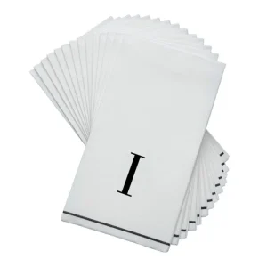 Shop All^14 PK White and Black Guest Paper Napkins - Letter I - cozylivehome.com | we sell a wide range of comfortable household items