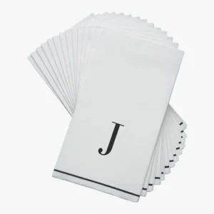Shop All^14 PK White and Black Guest Paper Napkins - Letter J - cozylivehome.com | we sell a wide range of comfortable household items