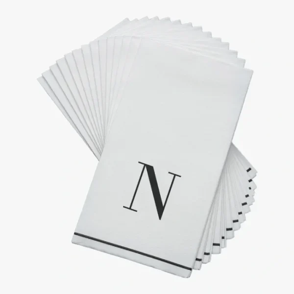 Shop All^14 PK White and Black Guest Paper Napkins - Letter N - cozylivehome.com | we sell a wide range of comfortable household items