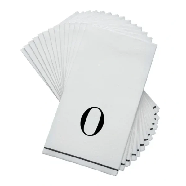 Shop All^14 PK White and Black Guest Paper Napkins - Letter O - cozylivehome.com | we sell a wide range of comfortable household items