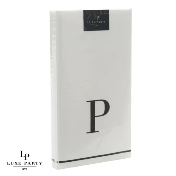 Shop All^14 PK White and Black Guest Paper Napkins - Letter P - cozylivehome.com | we sell a wide range of comfortable household items