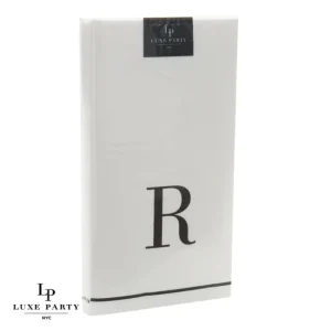 Shop All^14 PK White and Black Guest Paper Napkins - Letter R - cozylivehome.com | we sell a wide range of comfortable household items