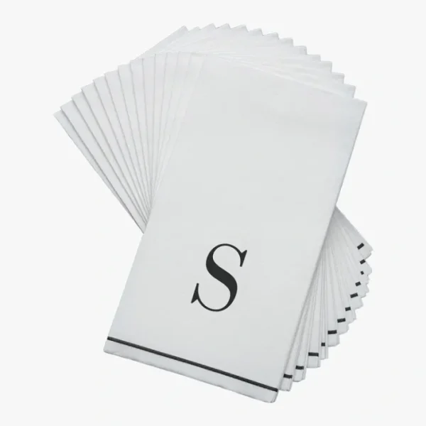 Shop All^14 PK White and Black Guest Paper Napkins - Letter S - cozylivehome.com | we sell a wide range of comfortable household items