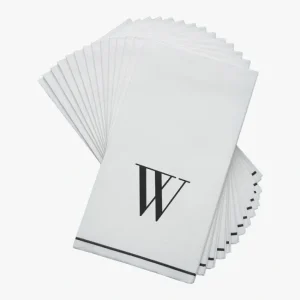 Shop All^14 PK White and Black Guest Paper Napkins - Letter W - cozylivehome.com | we sell a wide range of comfortable household items