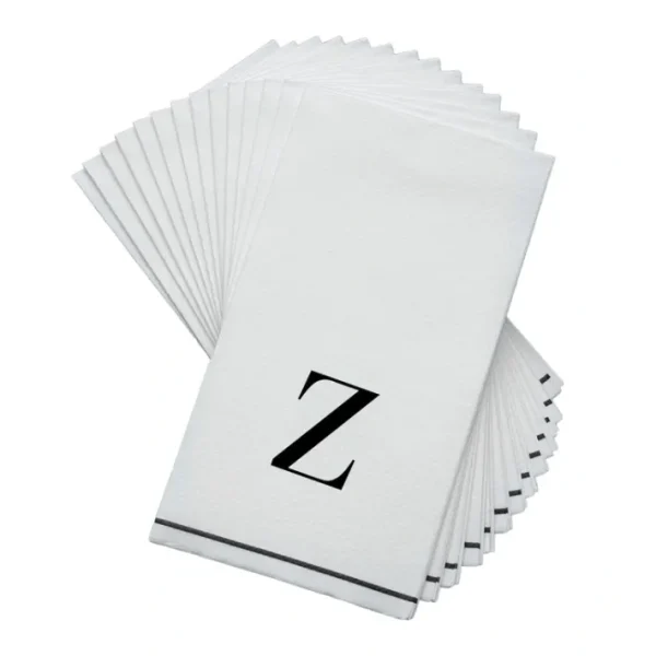 Shop All^14 PK White and Black Guest Paper Napkins - Letter Z - cozylivehome.com | we sell a wide range of comfortable household items