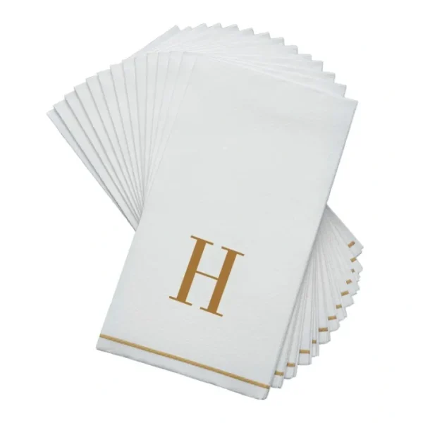 Shop All^14 PK White and Gold Guest Paper Napkins - Letter H - cozylivehome.com | we sell a wide range of comfortable household items