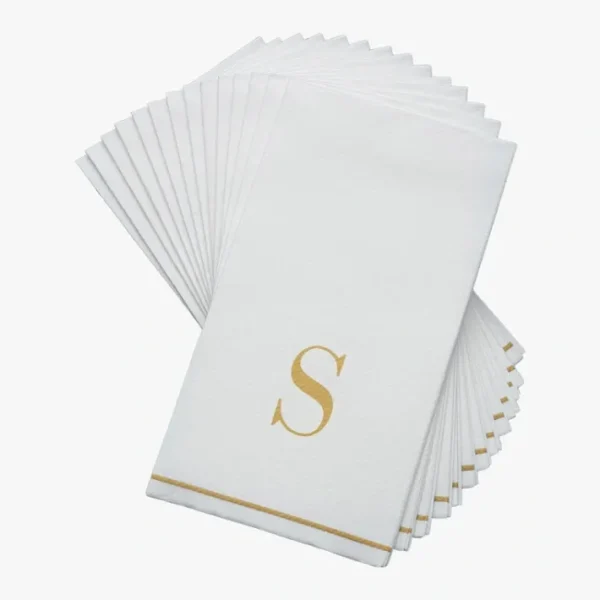 Shop All^14 PK White and Gold Guest Paper Napkins -S - cozylivehome.com | we sell a wide range of comfortable household items