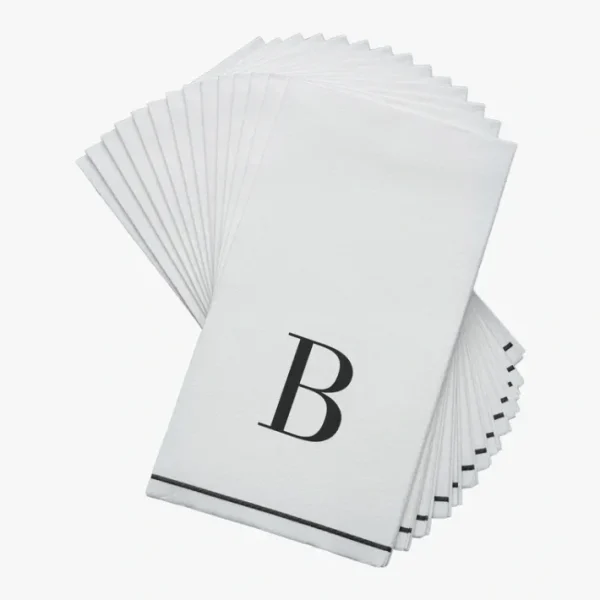 Shop All^14 PK White Black Guest Paper Napkins - Letter B - cozylivehome.com | we sell a wide range of comfortable household items