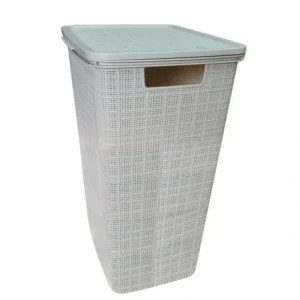 Plastic Rattan Laundry Basket with Lid-Beige - cozylivehome.com | we sell a wide range of comfortable household items* Housewares