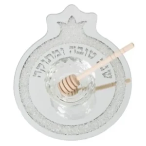 Shop All^53168 Pomegranate Shaped Glass Plate For Serving An Apple In Honey With Honey Dish In The Middle 9x7.5" - cozylivehome.com | we sell a wide range of comfortable household items