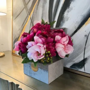 12 Potted Fuchsia Ranunculus w/Wood Tray - cozylivehome.com | we sell a wide range of comfortable household items* Giftware