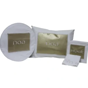 PSV100 Pesach Set Vinyl - 4 Pc - Gold Circle - Includes Pillow Case 25x20", Matzah Cover 18" , Afikomen Bag 10x10 & Towel - cozylivehome.com | we sell a wide range of comfortable household items* Shop All