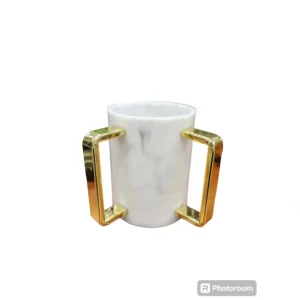 PT-WMWCWGH-01 White Round Marble Wash Cup Gold - cozylivehome.com | we sell a wide range of comfortable household items* Shop All