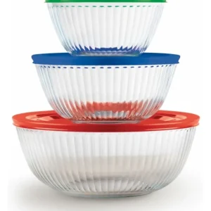 PYREX 6pc SCULPTURED BOWL SET- COVERED-1.3 qt, 2.3 qt, 4.5 qt - cozylivehome.com | we sell a wide range of comfortable household items* Housewares