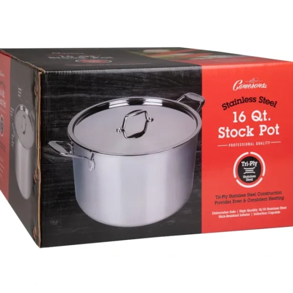 Shop All^16 QUART TRI-PLY STAINLESS STEEL STOCKPOT W COVER - cozylivehome.com | we sell a wide range of comfortable household items